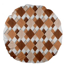 Fabric Texture Geometric Large 18  Premium Flano Round Cushions by Nexatart