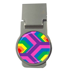 Geometric Rainbow Spectrum Colors Money Clips (round)  by Nexatart