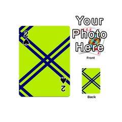 Stripes Angular Diagonal Lime Green Playing Cards 54 (mini)  by Nexatart