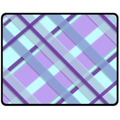 Diagonal Plaid Gingham Stripes Fleece Blanket (medium)  by Nexatart