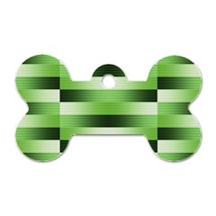 Pinstripes Green Shapes Shades Dog Tag Bone (two Sides)