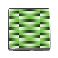Pinstripes Green Shapes Shades Memory Card Reader (square) by Nexatart