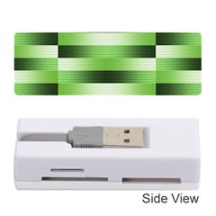 Pinstripes Green Shapes Shades Memory Card Reader (stick)  by Nexatart
