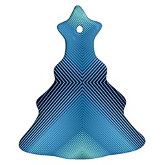 Converging Lines Blue Shades Glow Christmas Tree Ornament (two Sides) by Nexatart
