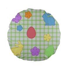 Easter Patches  Standard 15  Premium Flano Round Cushions by Valentinaart