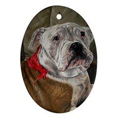Dog Portrait Oval Ornament (two Sides) by redmaidenart