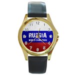 Football World Cup Round Gold Metal Watch