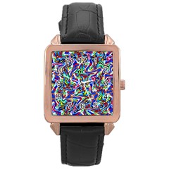 Pattern-10 Rose Gold Leather Watch 