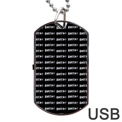 Bored Comic Style Word Pattern Dog Tag Usb Flash (two Sides) by dflcprints