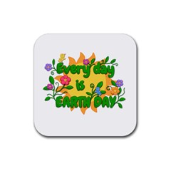 Earth Day Rubber Coaster (square)  by Valentinaart