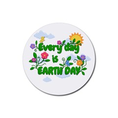 Earth Day Rubber Coaster (round)  by Valentinaart
