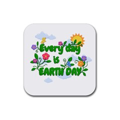 Earth Day Rubber Coaster (square)  by Valentinaart