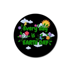 Earth Day Rubber Coaster (round)  by Valentinaart