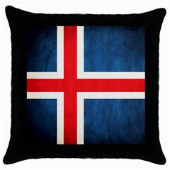 Iceland Flag Throw Pillow Case (black) by Valentinaart