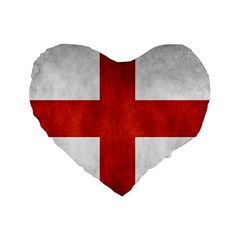 England Flag Standard 16  Premium Flano Heart Shape Cushions by Valentinaart