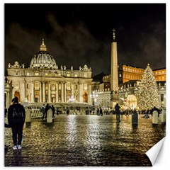 Saint Peters Basilica Winter Night Scene, Rome, Italy Canvas 12  X 12   by dflcprints