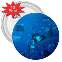 Manta Ray 2 3  Buttons (10 Pack)  by trendistuff