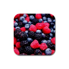 Berries 2 Rubber Square Coaster (4 Pack)  by trendistuff