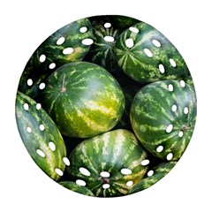 Watermelon 2 Round Filigree Ornament (two Sides) by trendistuff