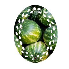 Watermelon 2 Oval Filigree Ornament (two Sides) by trendistuff