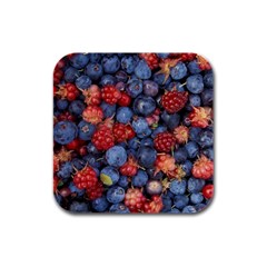 Wild Berries 1 Rubber Square Coaster (4 Pack)  by trendistuff