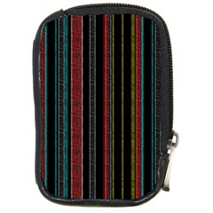 Multicolored Dark Stripes Pattern Compact Camera Cases