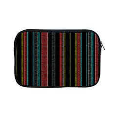 Multicolored Dark Stripes Pattern Apple Ipad Mini Zipper Cases by dflcprints