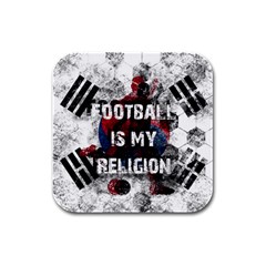 Football Is My Religion Rubber Square Coaster (4 Pack)  by Valentinaart