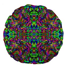 Colorful-15 Large 18  Premium Flano Round Cushions by ArtworkByPatrick