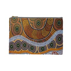 Aboriginal Traditional Pattern Cosmetic Bag (large) 