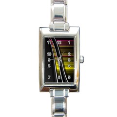 Abstract Multicolor Vectors Flow Lines Graphics Rectangle Italian Charm Watch by Sapixe