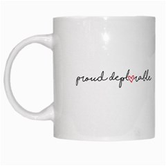 Proud Deplorable Maga Women For Trump With Heart And Handwritten Text White Mugs by snek