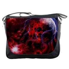 Art Space Abstract Red Line Messenger Bags