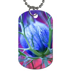 Blue Flowers With Thorns Dog Tag (one Side)