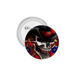 Confederate Flag Usa America United States Csa Civil War Rebel Dixie Military Poster Skull 1.75  Buttons