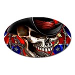 Confederate Flag Usa America United States Csa Civil War Rebel Dixie Military Poster Skull Oval Magnet