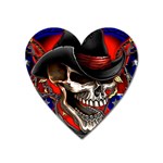 Confederate Flag Usa America United States Csa Civil War Rebel Dixie Military Poster Skull Heart Magnet