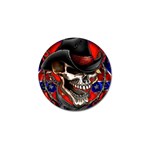 Confederate Flag Usa America United States Csa Civil War Rebel Dixie Military Poster Skull Golf Ball Marker
