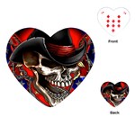 Confederate Flag Usa America United States Csa Civil War Rebel Dixie Military Poster Skull Playing Cards (Heart) 