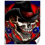 Confederate Flag Usa America United States Csa Civil War Rebel Dixie Military Poster Skull Canvas 16  x 20  