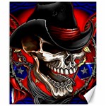 Confederate Flag Usa America United States Csa Civil War Rebel Dixie Military Poster Skull Canvas 20  x 24  