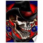 Confederate Flag Usa America United States Csa Civil War Rebel Dixie Military Poster Skull Canvas 36  x 48  