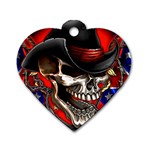 Confederate Flag Usa America United States Csa Civil War Rebel Dixie Military Poster Skull Dog Tag Heart (One Side)