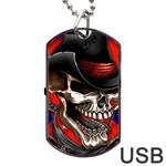 Confederate Flag Usa America United States Csa Civil War Rebel Dixie Military Poster Skull Dog Tag USB Flash (One Side)