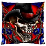 Confederate Flag Usa America United States Csa Civil War Rebel Dixie Military Poster Skull Standard Flano Cushion Case (One Side)