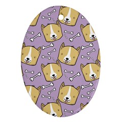 Dog Pattern Oval Ornament (two Sides) by Sapixe