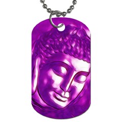 Purple Buddha Art Portrait Dog Tag (two Sides)