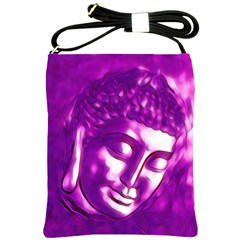 Purple Buddha Art Portrait Shoulder Sling Bags