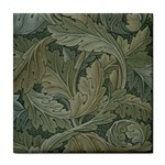 Vintage Background Green Leaves Tile Coasters