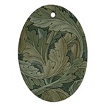 Vintage Background Green Leaves Ornament (Oval)